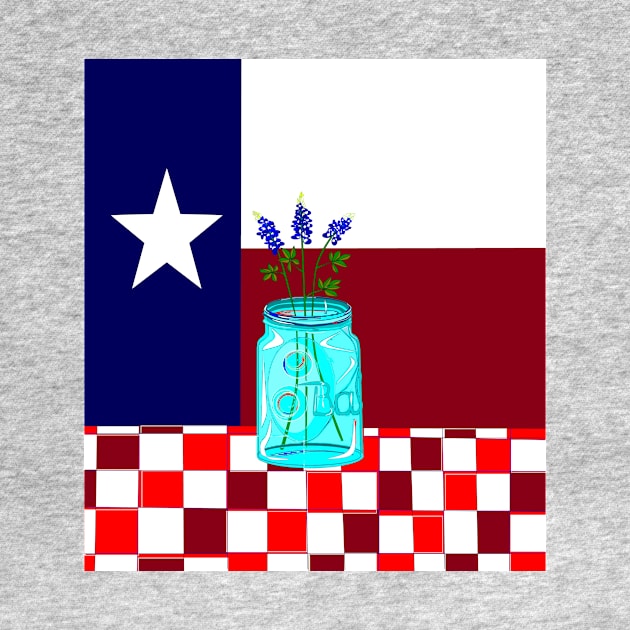 Texas State Flower and Texas Flag Vintage by YudyisJudy